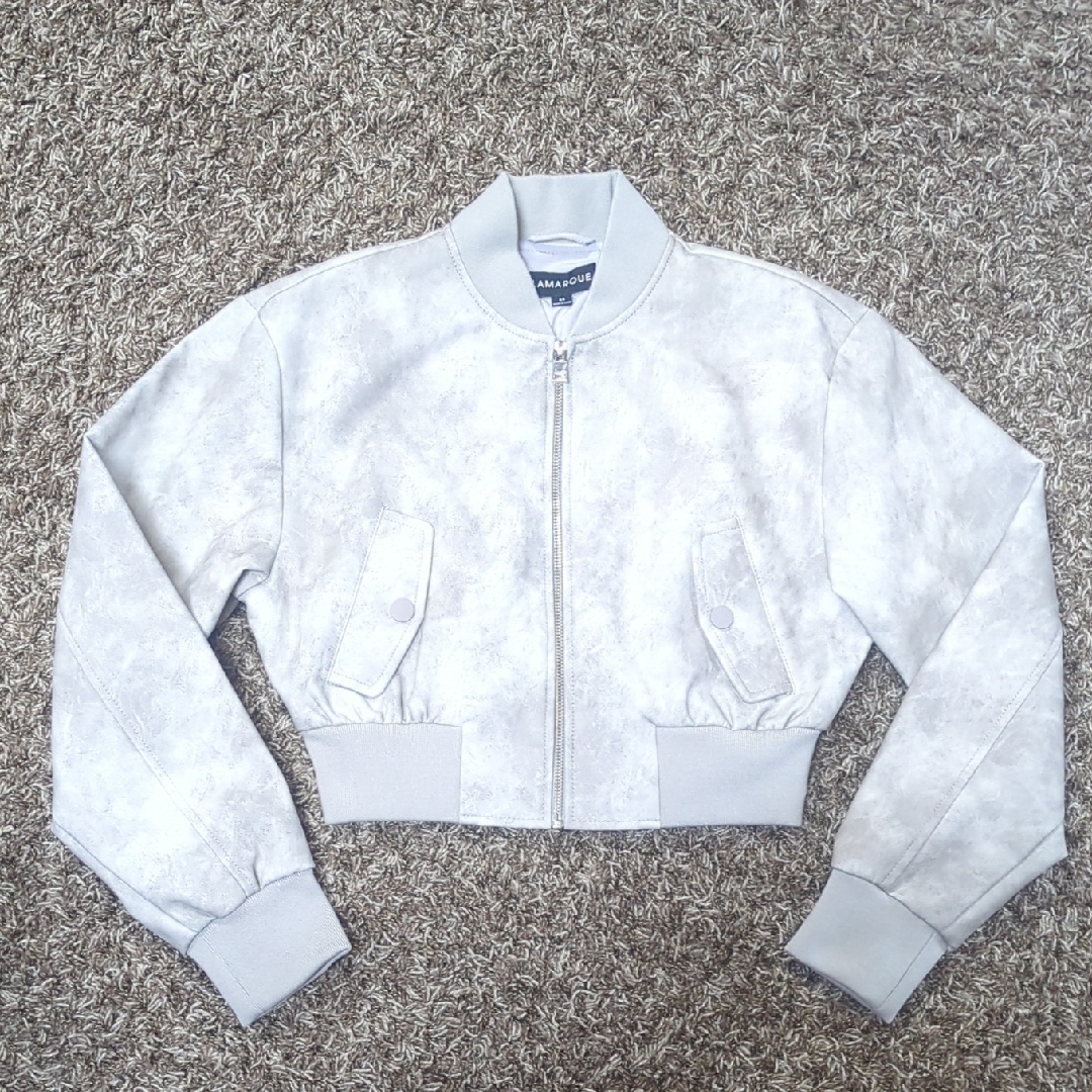 Anthropologie Light Gray Bomber Jacket